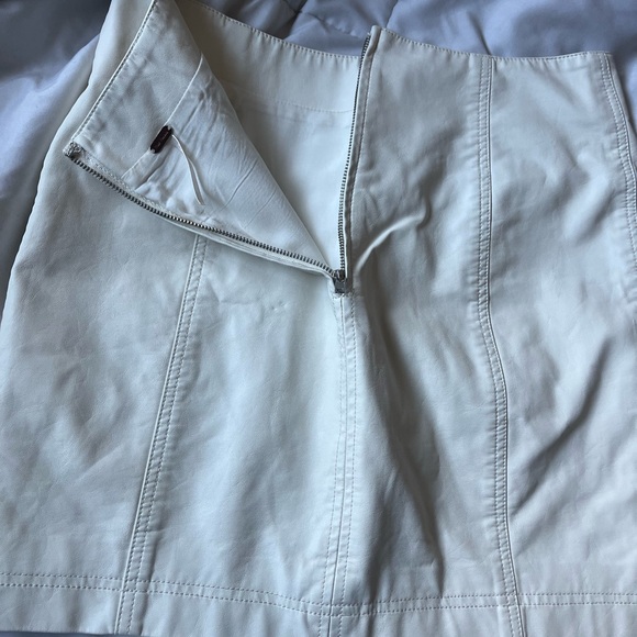 Free People Dresses & Skirts - Free People Ivory Leather Skirt